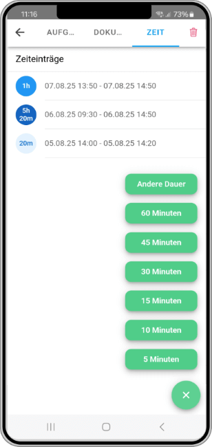 Zeiterfassung für Aufgaben in der InLoox Mobile App