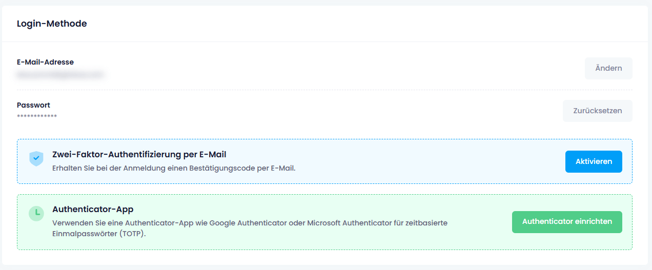 Authenticator für InLoox Login einrichten