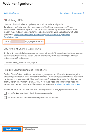 Hinterlegen des Login-Links Ihrer InLoox App