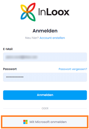 InLoox Login mit Microsoft Konto