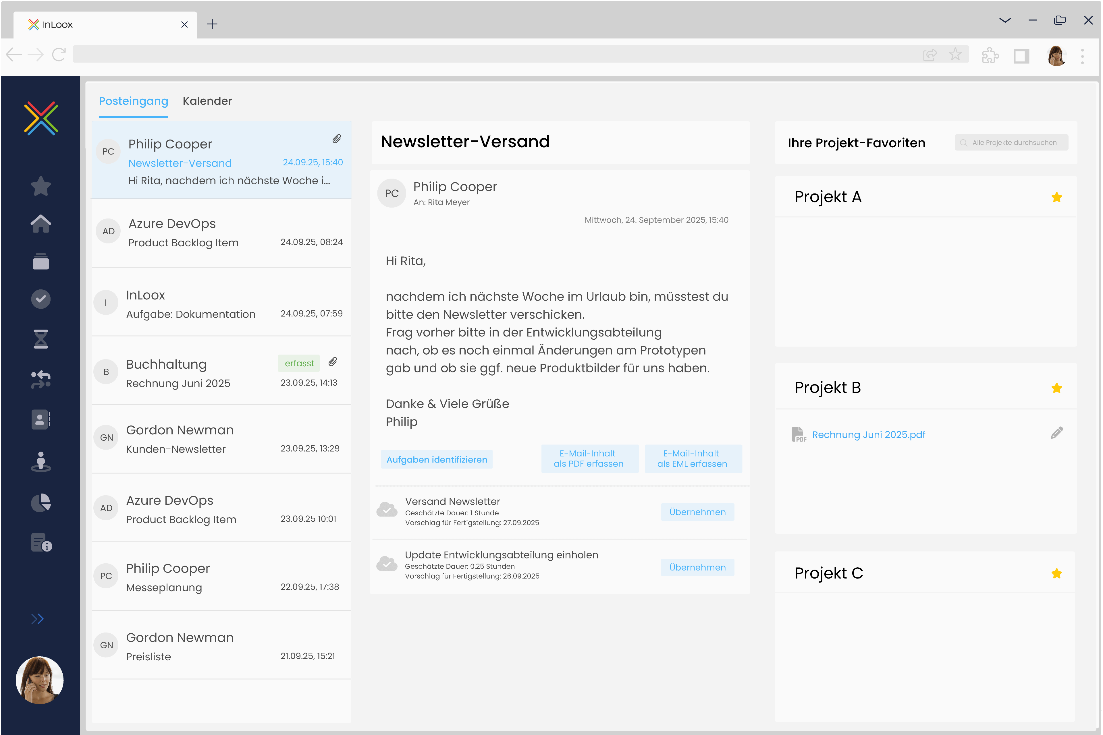 E-Mails & Anhänge in InLoox abspeichern & Aufgaben aus E-Mails erstellen