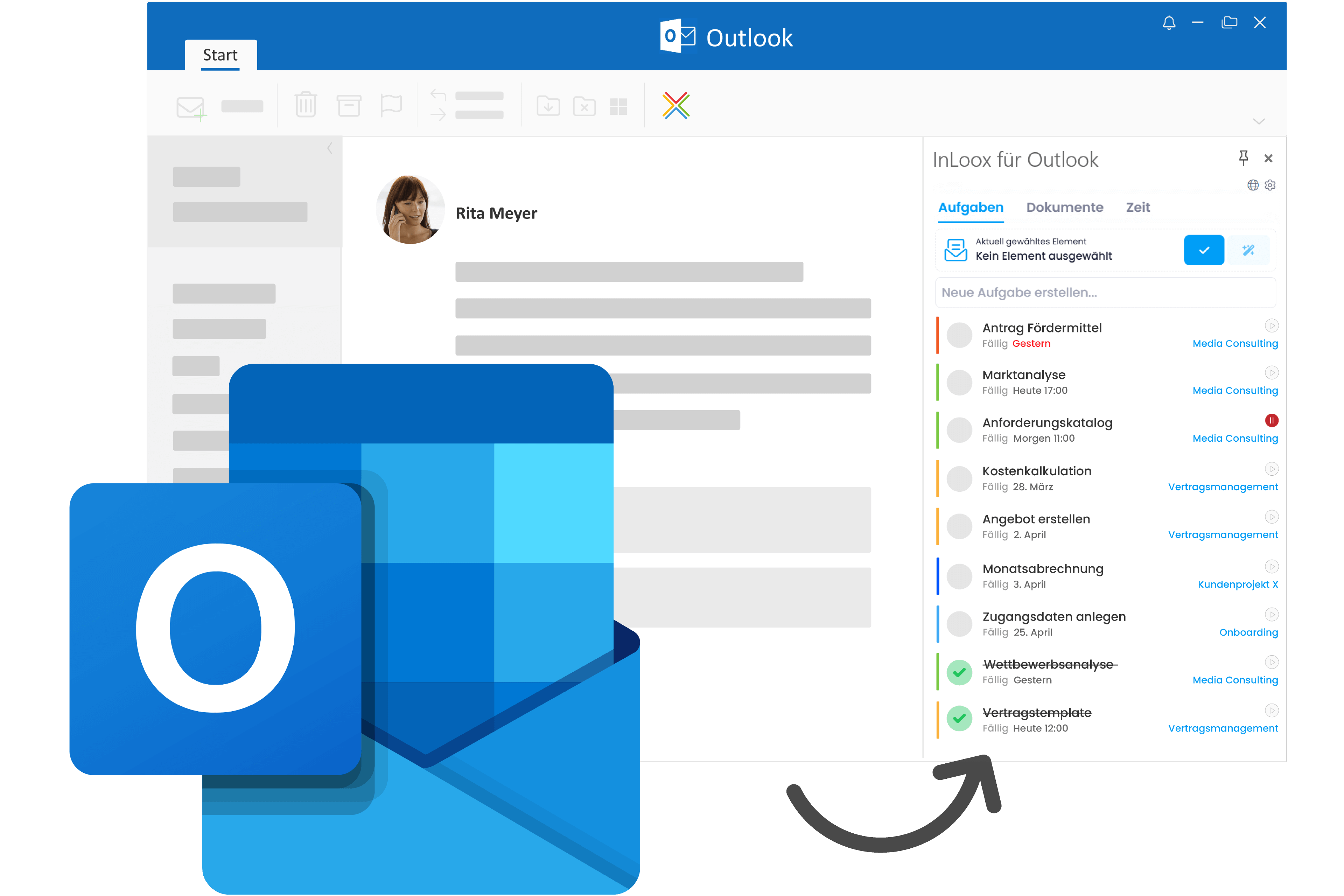InLoox Integration in Outlook
