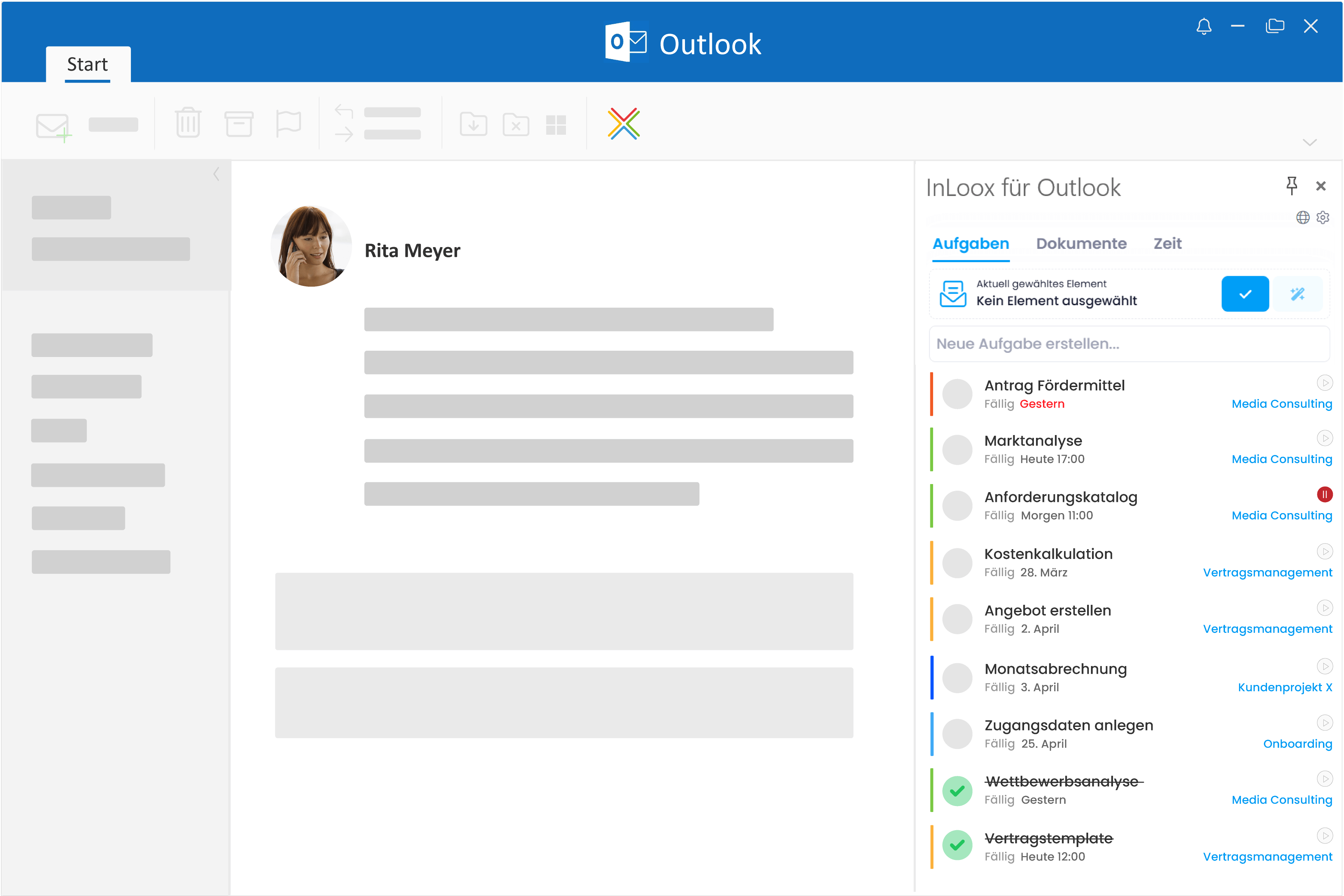Integriertes Projektmanagement mit InLoox für Outlook
