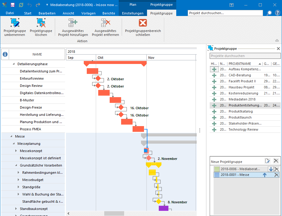 InLoox für Outlook - Projektgruppen