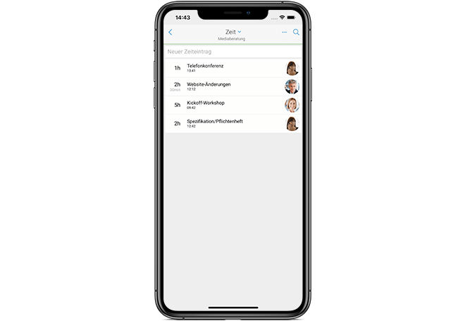 InLoox Mobile App: Zeiterfassung