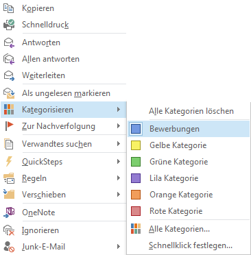 Ordnen Sie E-Mails Kategorien zu